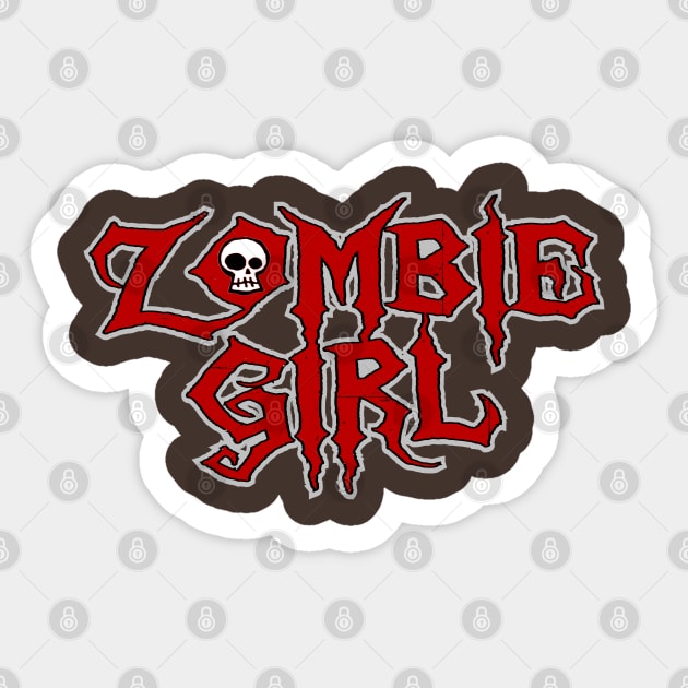 Zombie Girl Sticker by DavesTees